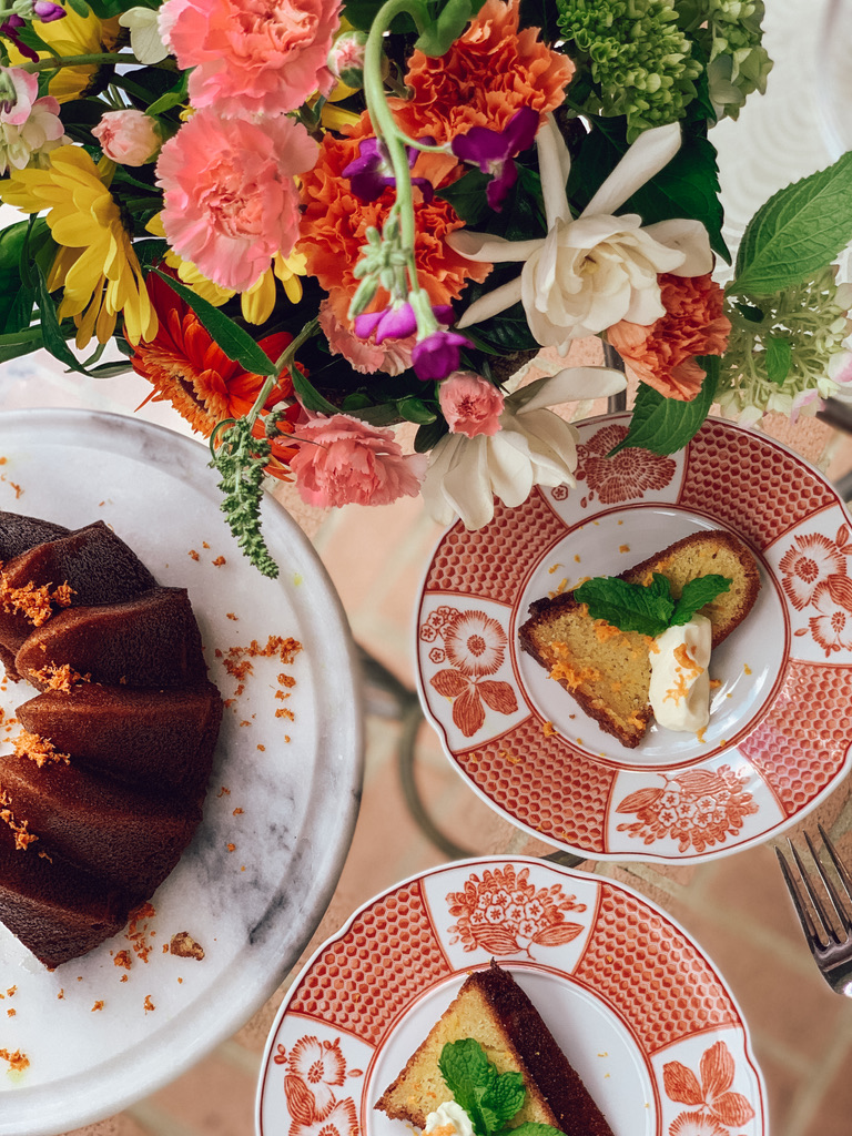 Orange Butter Pound Cake with Crème Fraîche